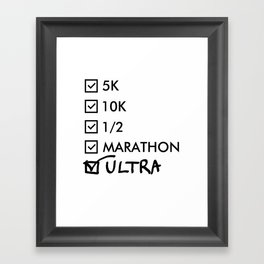 Ultra Marathon Running Framed Art Print