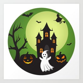 Halloween Ghost Pumpkin Gift For Children Art Print