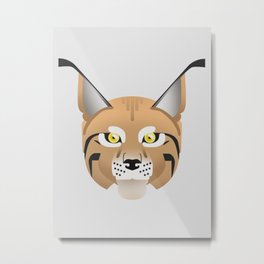 Eurasian lynx portrait Metal Print | Animal, Feline, Geometric, Portrait, Minimal, Digital, Cat, Nature, Diloranium, Wildlife 
