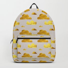 Gold Clouds Backpack | Glitter, Digital, Pattern, Goldpattern, Graphicdesign, Cloudspattern, Gold, Bruxamagica, Sky, Illustration 