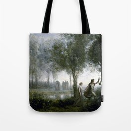 Jean-Baptiste-Camille Corot Orpheus Leading Eurydice from the Underworld Tote Bag