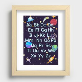 Outerspace Alphabet Kids Bedroom Print Recessed Framed Print