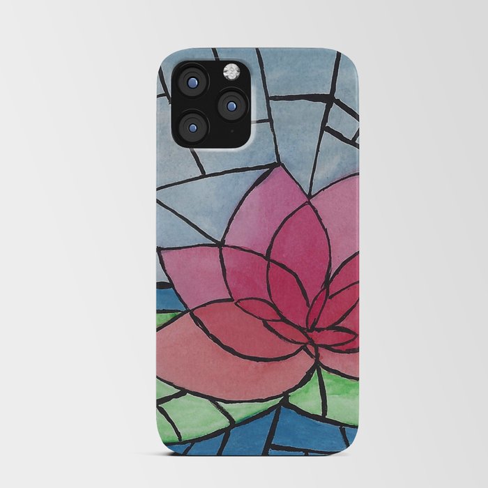 lotus stained glass -  water color art iPhone Card Case