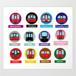 London Subway Roundels Art Print