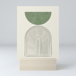 Arch balance green Mini Art Print