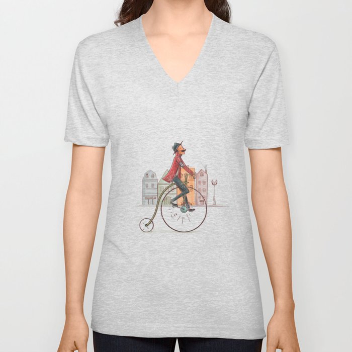 Old cycling V Neck T Shirt
