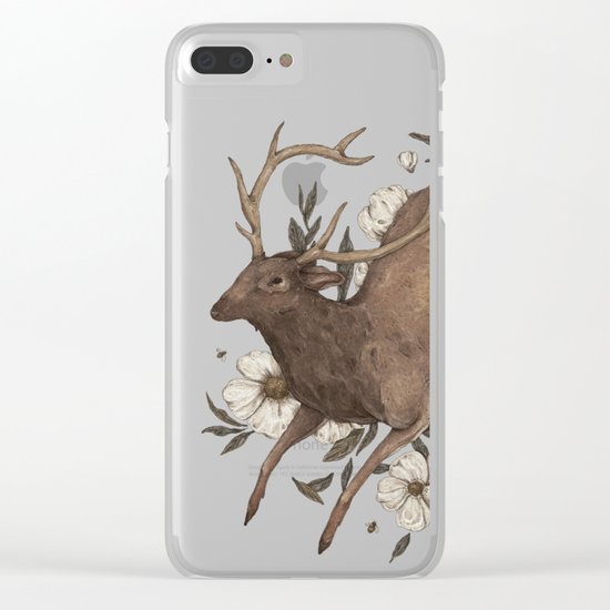 Floral Elk Clear iPhone Case