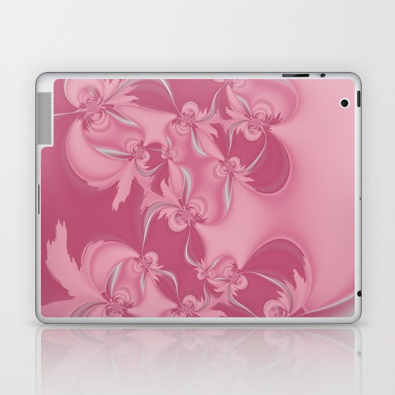 Pink Fractal Flowers Laptop & iPad Skin