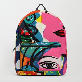 French Portrait Colorful Woman Fauvism by Emmanuel Signorino Backpack