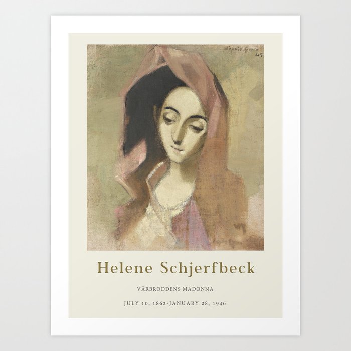Poster-Helene-Schjerfbeck -Vårbroddens Madonna. Art Print