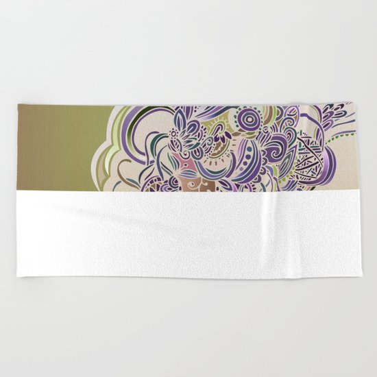 Detailed diagonal tangle Beach Towel