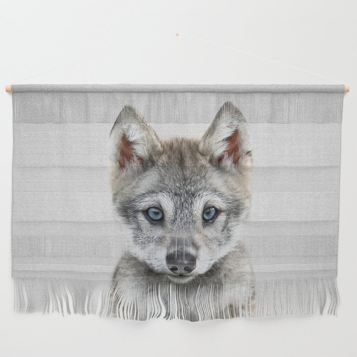 Baby Wolf - Colorful Wall Hanging