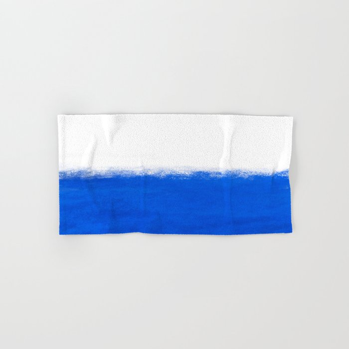 White and bright blue  Hand & Bath Towel