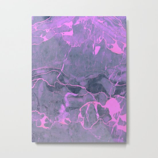 Grey and Pink Marble Metal Print