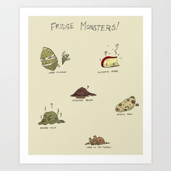 Fridge Monsters Art Print