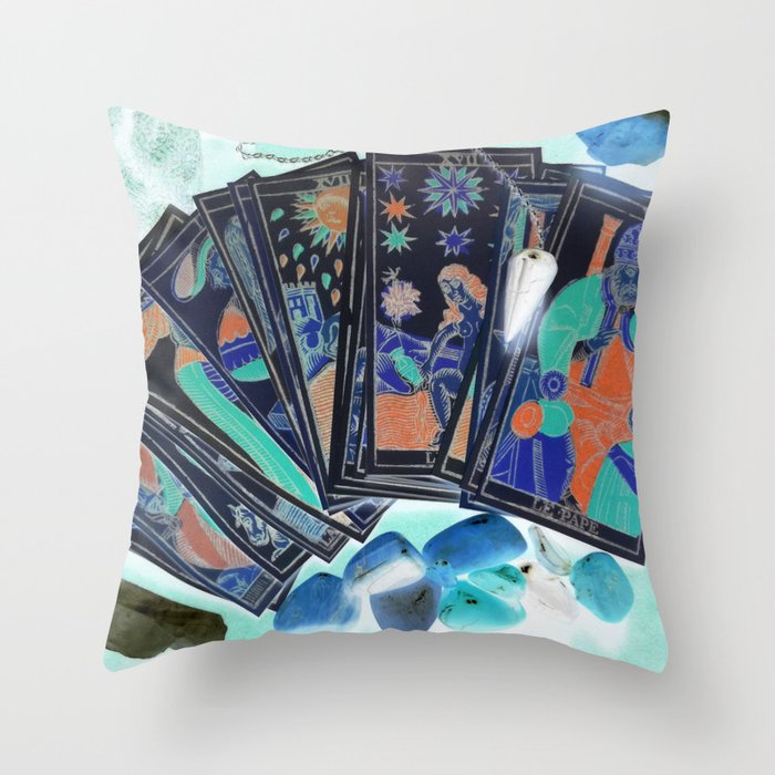 Tarot Card Mystical Gypsy Fortune Teller Fantasy Throw Pillow By Alphavariable