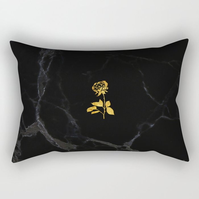 Forever Petal (Black Gold) Rectangular Pillow