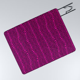 Neon Pink Snake Skin Pattern Picnic Blanket