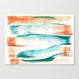Teal and Orange Brush Strokes Canvas Print