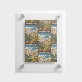 Yosemite Park Retro Poster, Vintage Prints Floating Acrylic Print