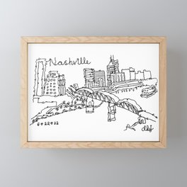 nashville skyline Framed Mini Art Print