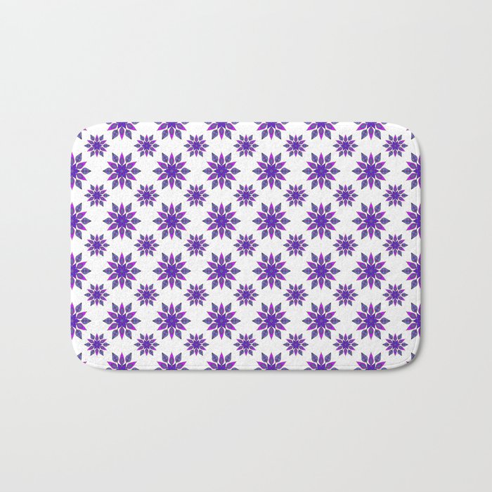 Vintage Style Hint Of Very Peri Floral Pattern #2 Bath Mat