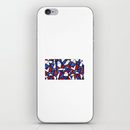 Kansas State map in stained glass style iPhone Skin