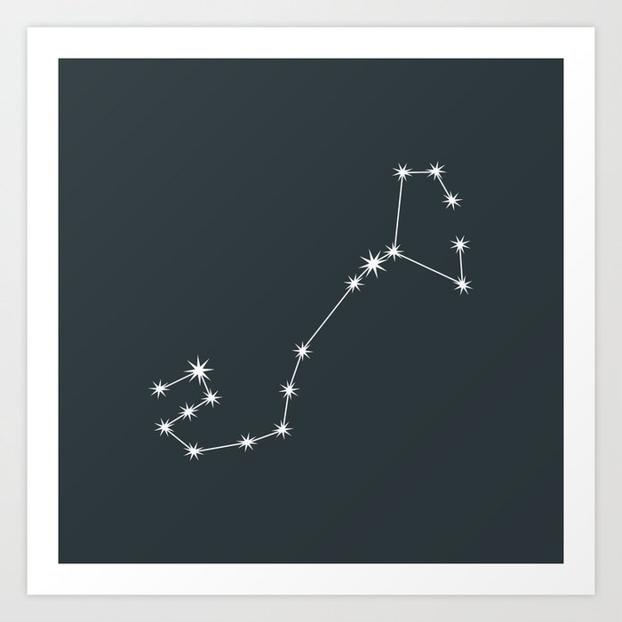 SCORPIO Forest Green – Zodiac Astrology Star Constellation Art Print