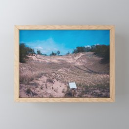 Looking up at the dunes at a park in Michigan Framed Mini Art Print