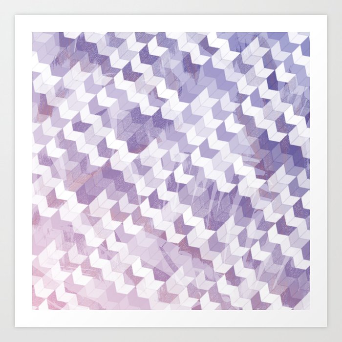 Abstract Geometric Cubes Design Art Print