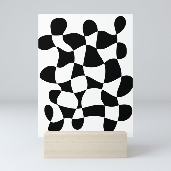 Checker Scribble (B&W) Mini Art Print