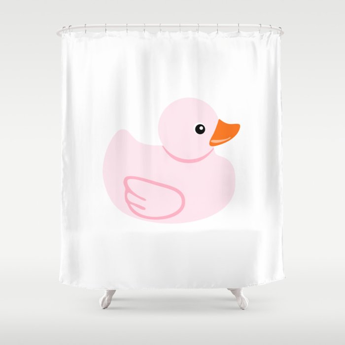 Pink rubber duck Shower Curtain