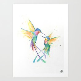 Hopeful Hummingbirds Art Print