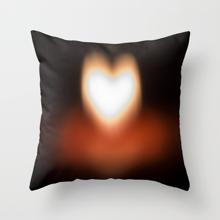 Camera blur flame heart Throw Pillow