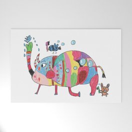 wash a colorful elephant Welcome Mat
