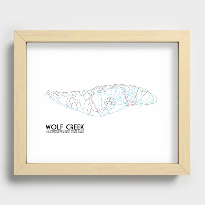 Wolf Creek, CO - Minimalist Trail Art Recessed Framed Print