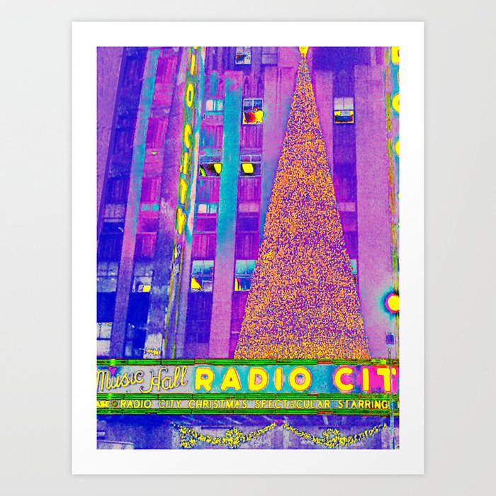 Radio City Music Hall with Holiday Tree, New York City, New York Art Print