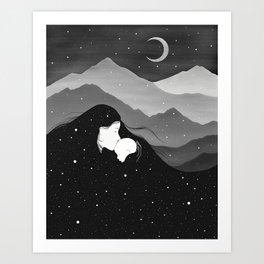 Mountain’s Lullaby - Black & White Art Print