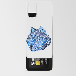 Blue Wolf Painted Mosaic Illustration Android Card Case