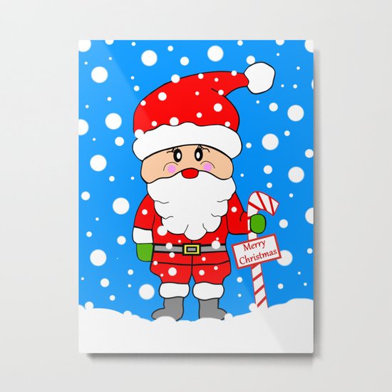 Merry Christmas Santa Metal Print