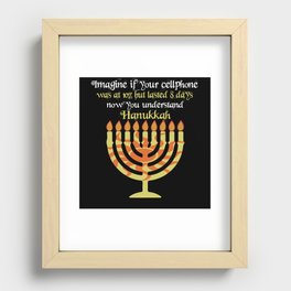 Imagine Your Cellphone Hanukkah Candle Menorah Recessed Framed Print