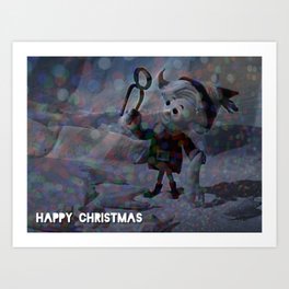 A Dark Christmas with Hermey the Elf from Rudolph Art Print