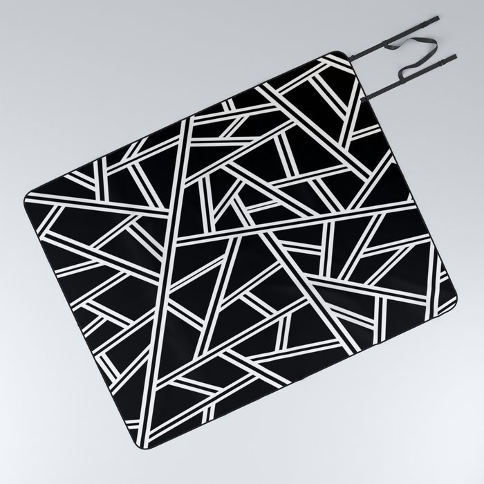 Abstract geometric pattern - black and white. Picnic Blanket