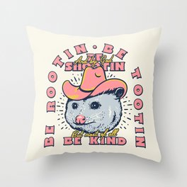 Rootin Tootin Shootin | Possum Cowboy Advice | Space Cowgirl Country Style | Possum  Throw Pillow
