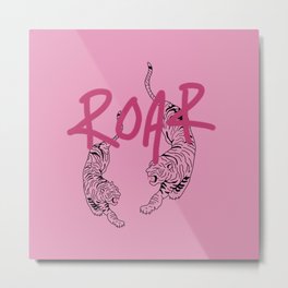 Pink tiger roar Metal Print