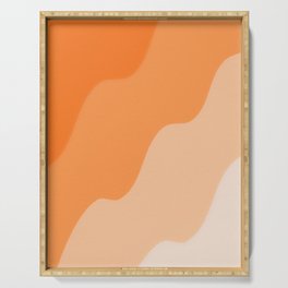 Sorbet Geometric Abstract in Orange and Peach Tones Serving Tray