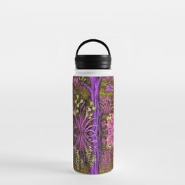 Tree of Life reflecting water of garden lily pond twilight amethyst purple nature landscape painting Water Bottle