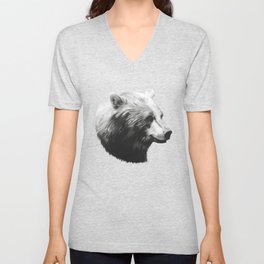 Bear // Calm (Black + White) V Neck T Shirt