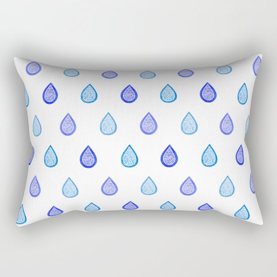 Blue raindrops Rectangular Pillow