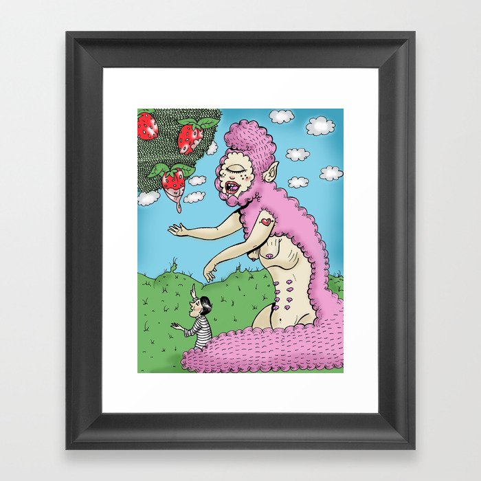 Strawberry Eater 2 Framed Art Print